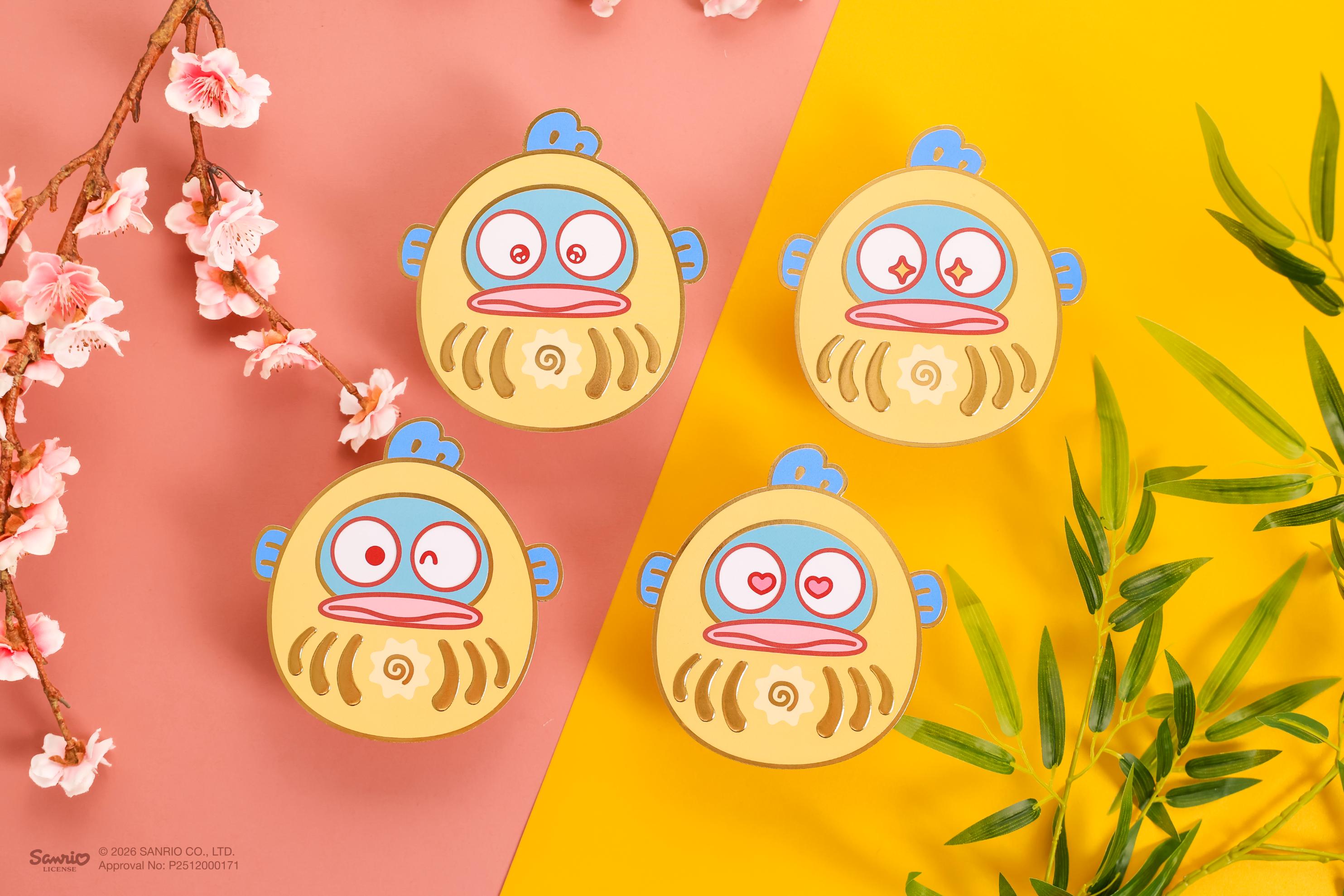 「風生『水』起尊貴賀年套裝」中HANGYODON以耀眼奪目金色達摩造型亮相