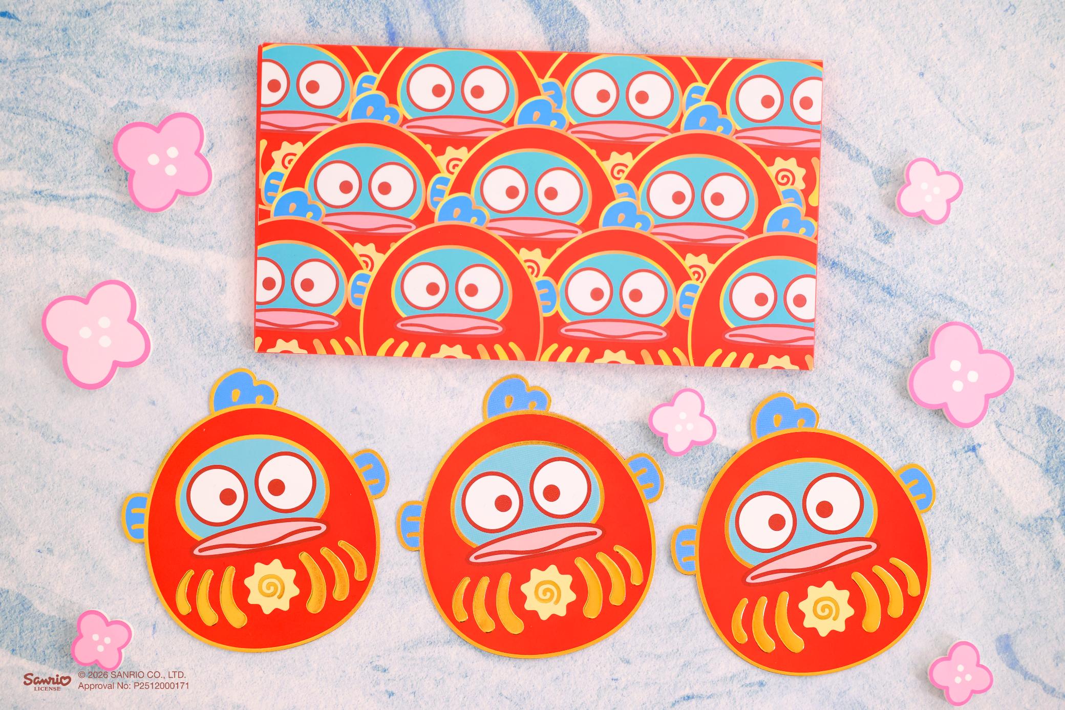 「如『魚』得水賀年套裝」的HANGYODON以經典紅色喜氣造型登場